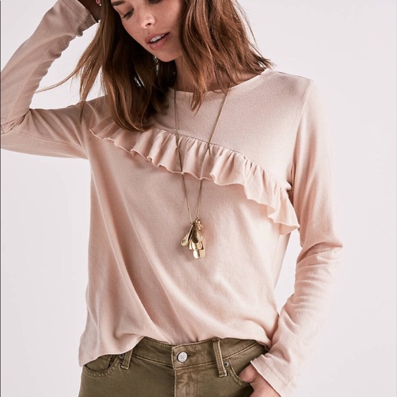 Lucky Brand Sweaters - Lucky Brand Cotton Ruffle Sweater